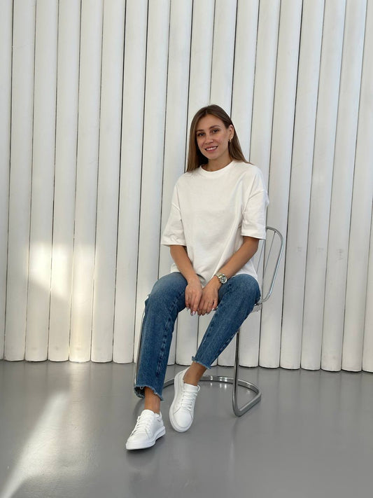 Women’s White Leather Sneakers Model 9705