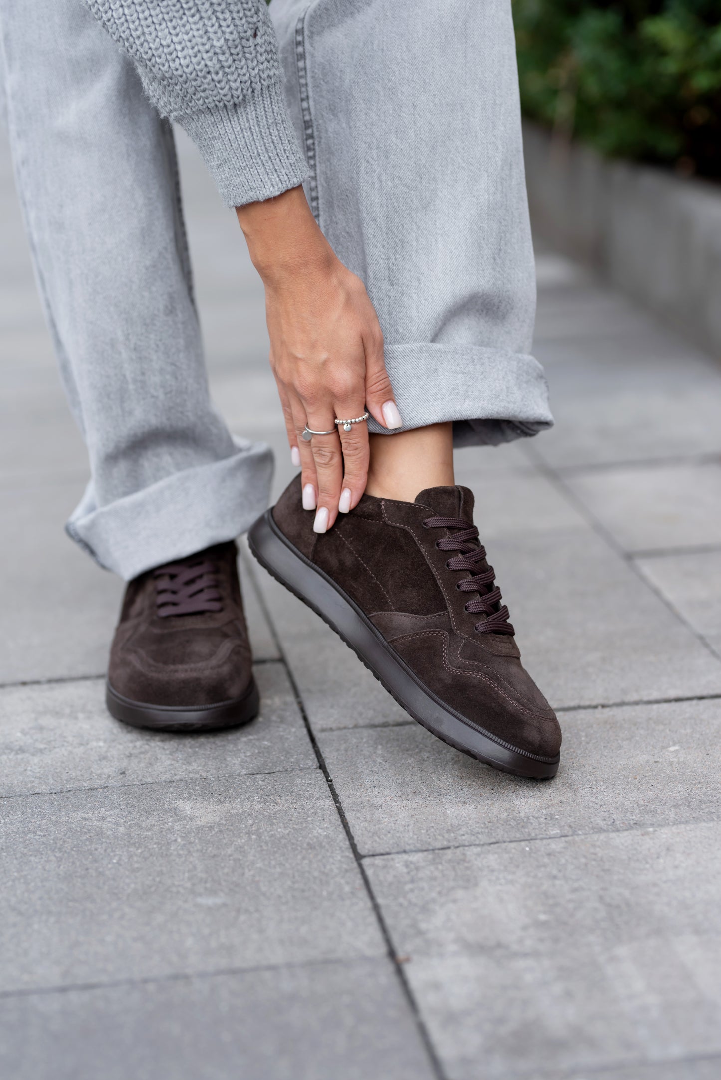 Women’s Black Anatomical Leather Sneakers