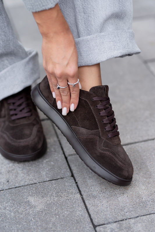 Women’s Brown Anatomical Leather Sneakers