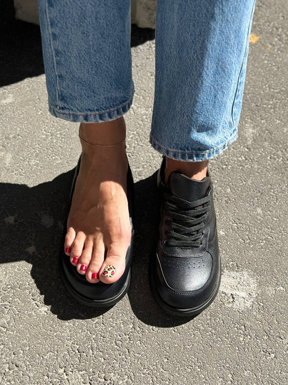 White Anatomical Leather Sneakers for Women 4537