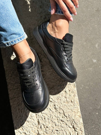 White Anatomical Leather Sneakers for Women 4537