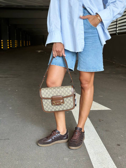 Women’s Chocolate Leather Sneakers with Suede Stripes – Model 6300-9