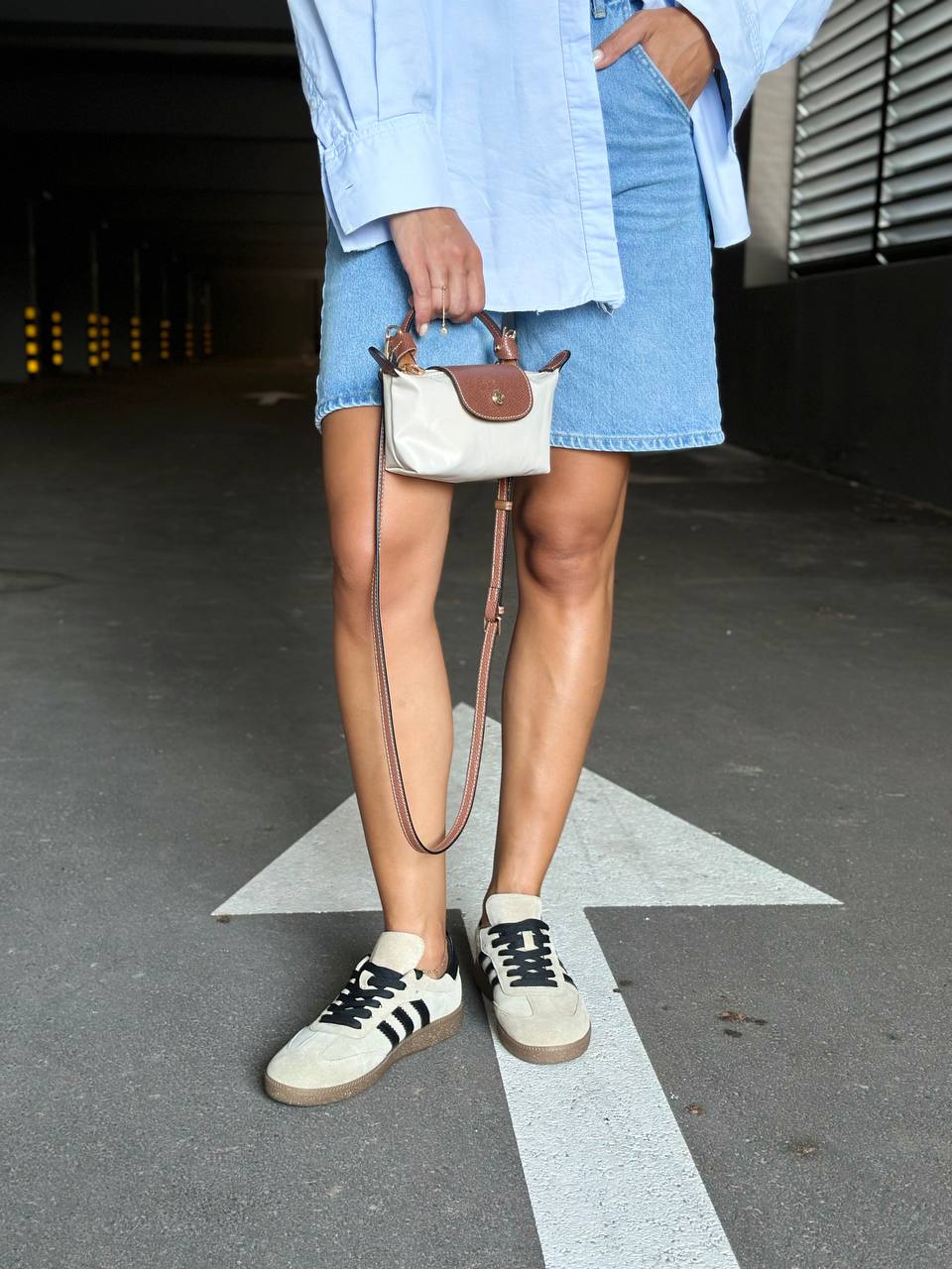 Women’s Beige Suede Sneakers with Black Stripes